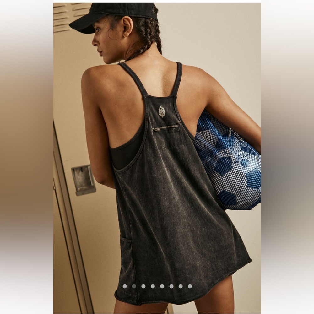 ✨NWOT Free People HOT SHOT MINI Black WASHED BLACK, size Large